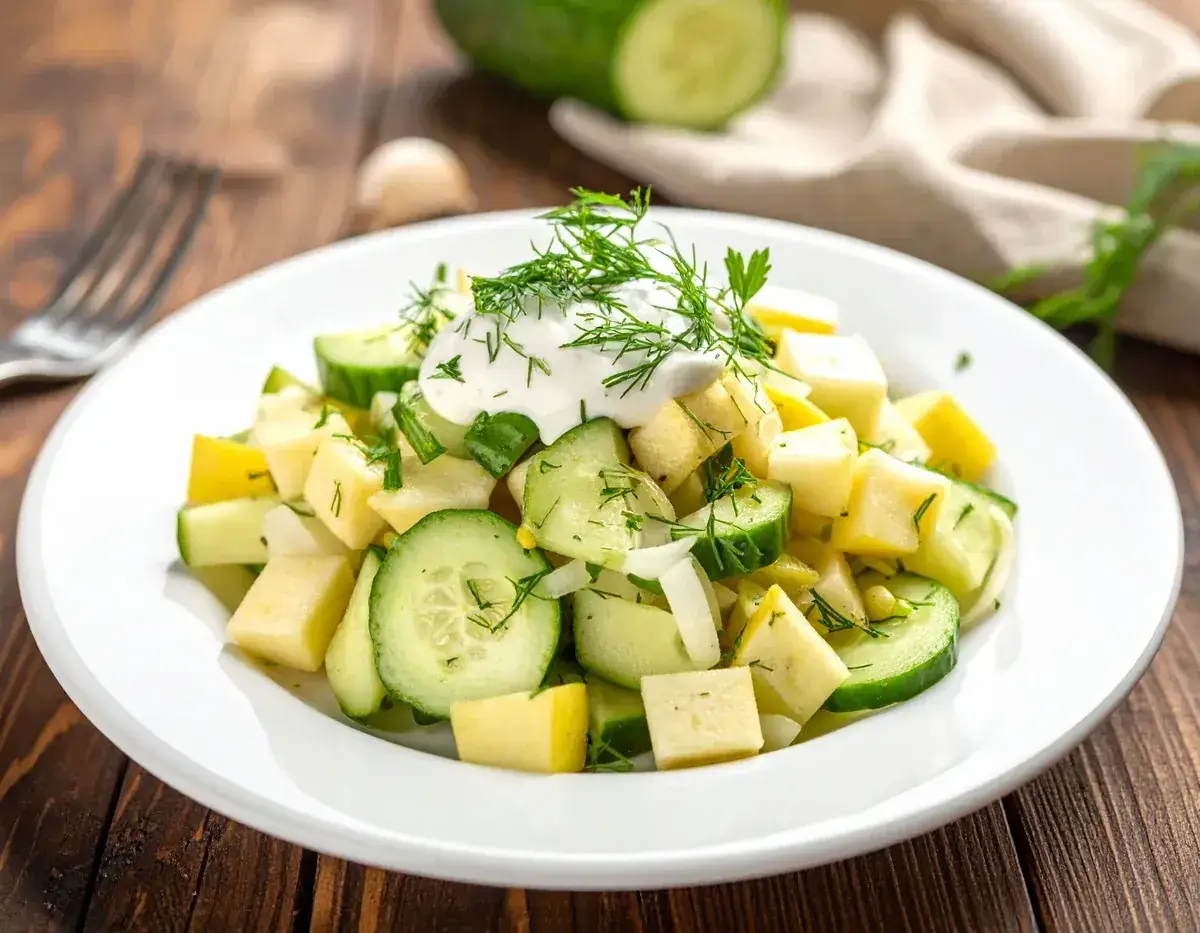 Kartoffel-Gurken-Apfel-Salat