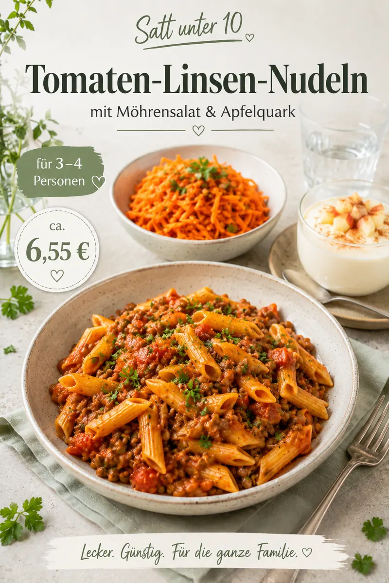 Tomaten-Linsen-Nudeln