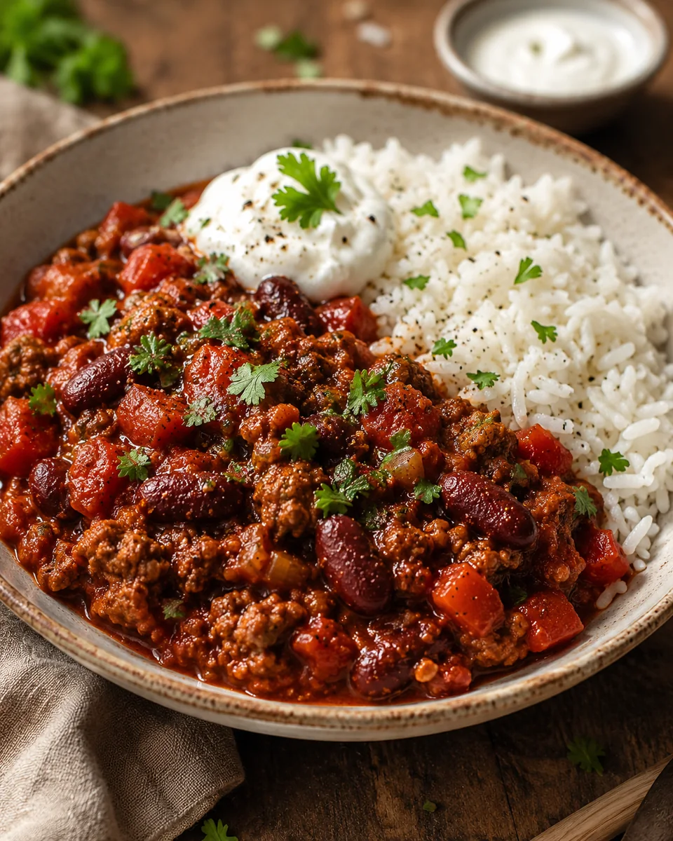 Chili con Carne mit Reis