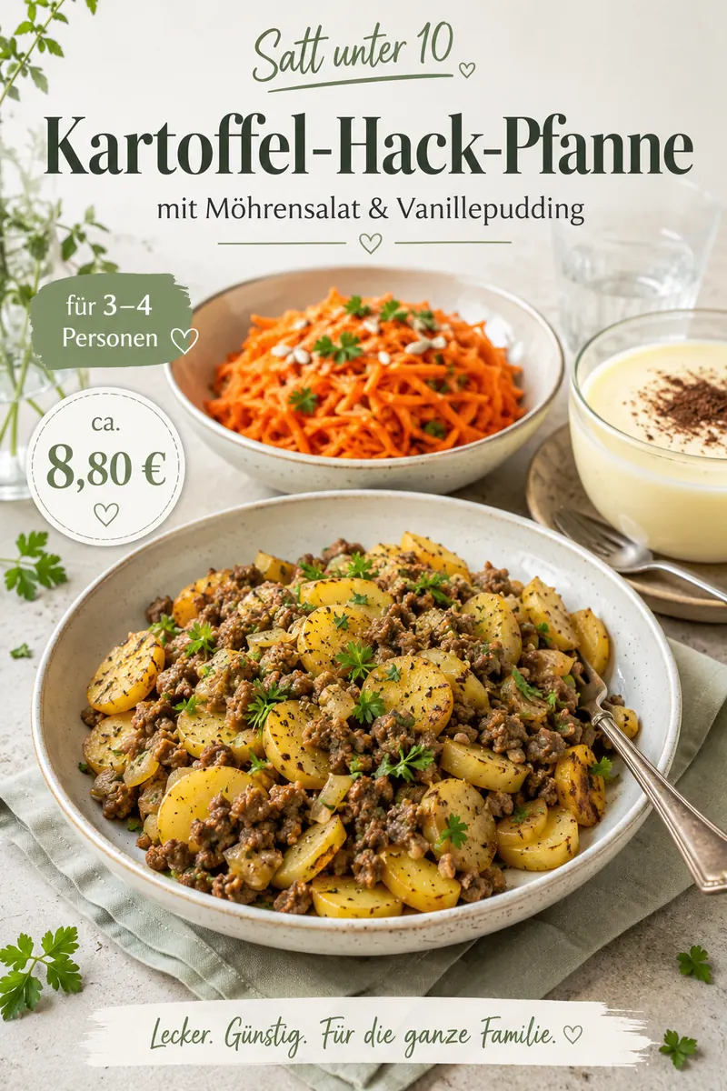 Kartoffelauflauf mit Möhren und Quarkdessert