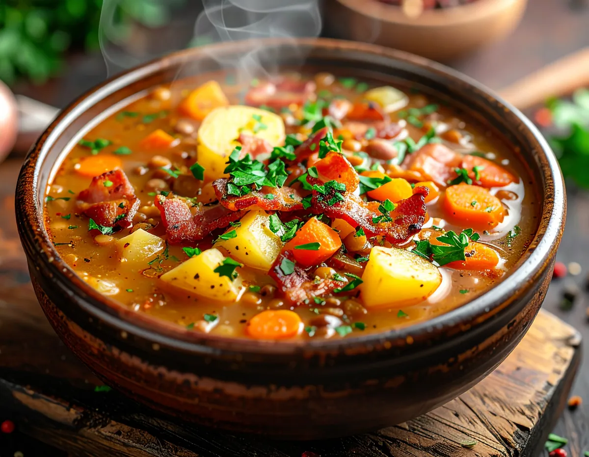 Linsensuppe mit Katenschinken