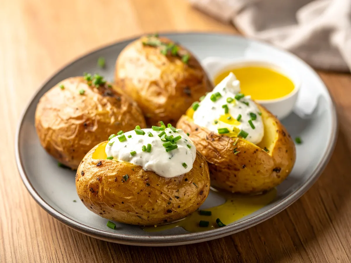 Pellkartoffeln mit Quark und Leinöl
