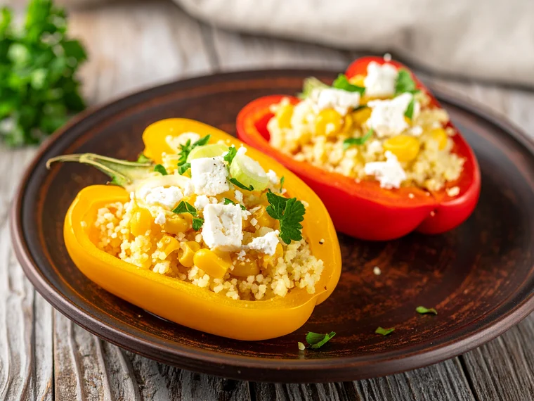 Gefüllte Paprika mit Couscous und Feta aus dem Airfryer