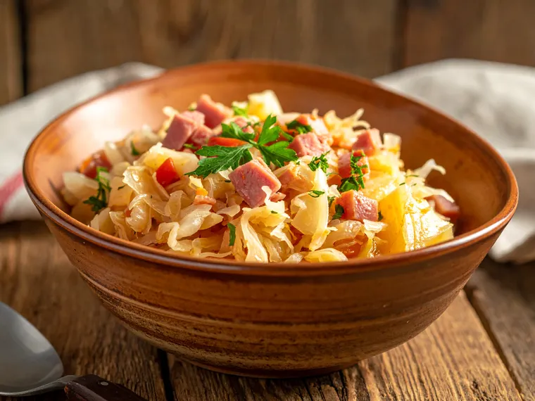 Bigos (polnischer Kraut-Eintopf mit Wurstrest)