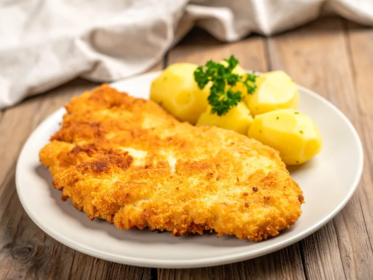 Blumenkohlschnitzel mit Kartoffeln