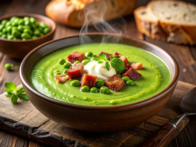 Erbsensuppe mit Katenschinken und Würstchen