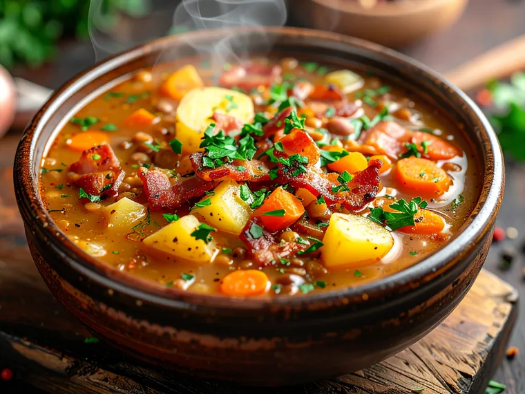 Linsensuppe mit Katenschinken