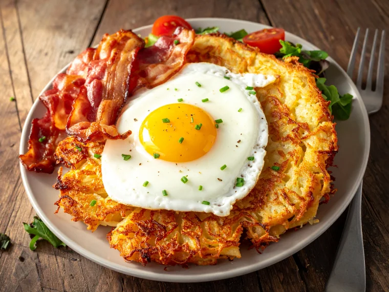 Rösti mit Katenschinken und Spiegelei
