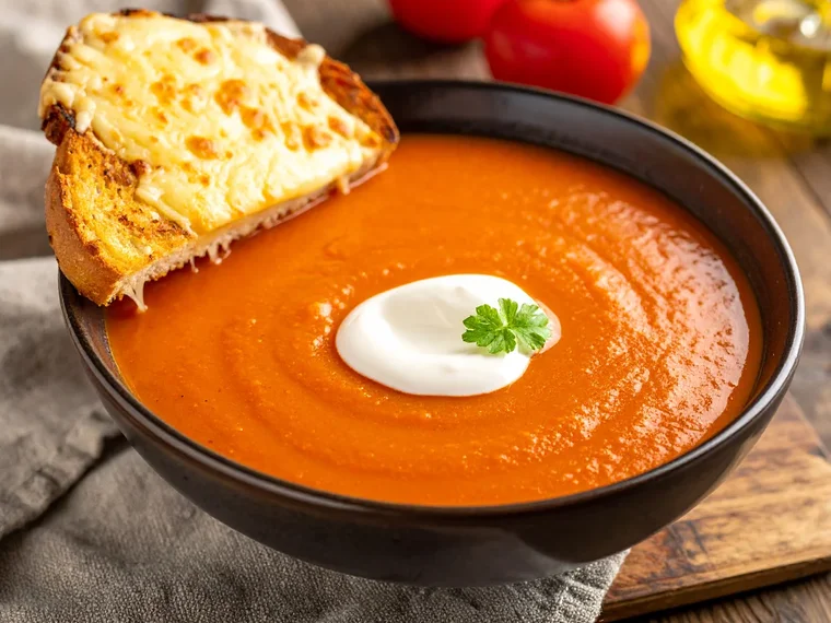 Tomatensuppe mit Toast